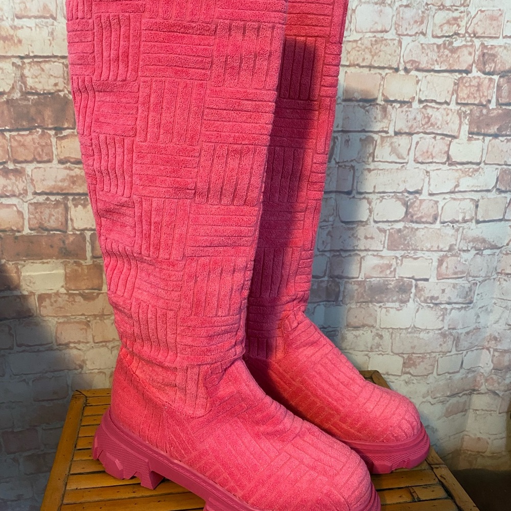 Women's Pink Knee-High Boots NEVER WORN